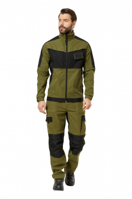 Куртка рабочая мужская летняя "Forest" цвет хаки/черный