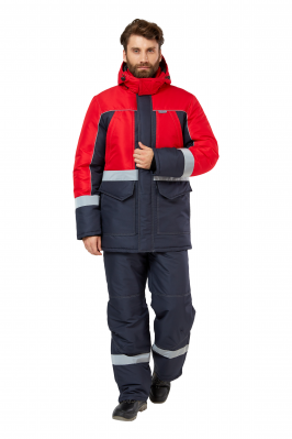 Куртка рабочая мужская зимняя "Сунтар" цвет темно-синий/красный